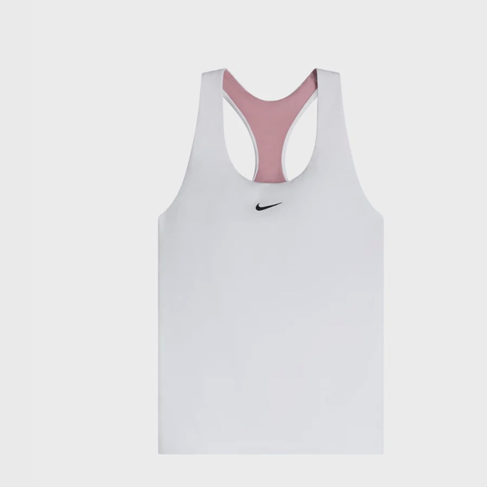 NIKE DRI-FIT SWOOSH BRA TANK WHITE (X Barry’s)